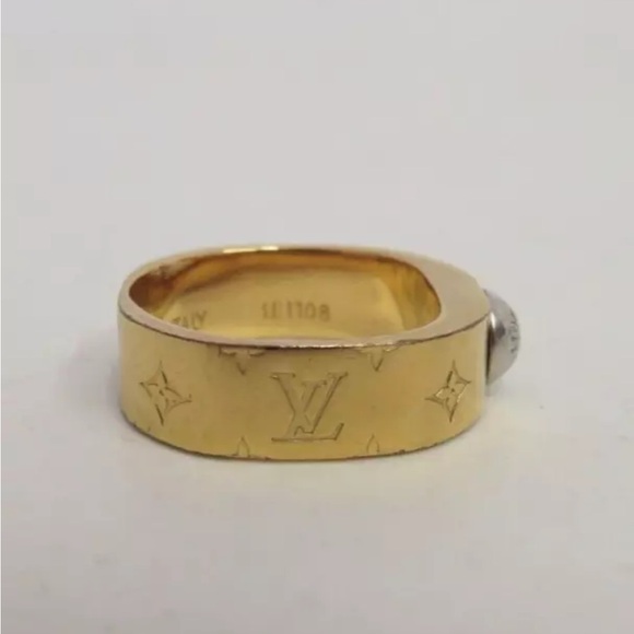 LOUIS VUITTON Nanogram Gold & Silver Ring - Size Small - Picture 4 of 14